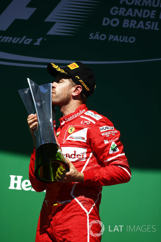 Podium: winner Sebastian Vettel, Ferrari