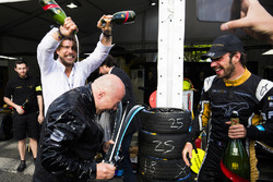 Jean-Eric Vergne, Techeetah. celebrates his win with his team