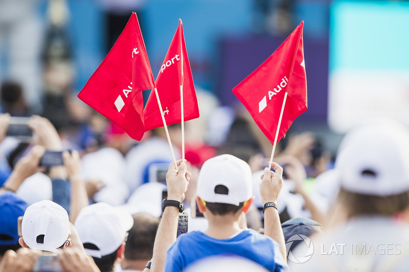 Audi flags at the podium