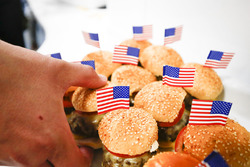 The McLaren team lay on an American celebration to celebrate the efforts of their driver Fernando Alonso in the Indy 500