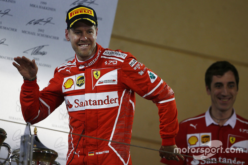 Podium: winner Sebastian Vettel, Ferrari