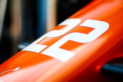 Number 22 on the nose of the car of Jenson Button, McLaren MCL32