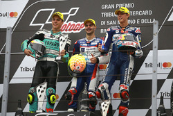 Podium: race winner Romano Fenati, Marinelli Rivacold Snipers, second place Joan Mir, Leopard Racing
