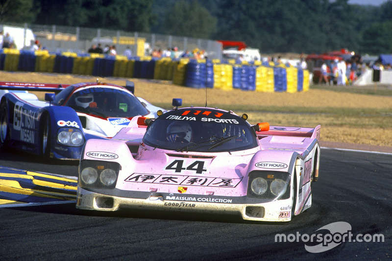 John Watson, Bruno Giacomelli, Allen Berg, Porsche 962C, devant Bob Earl, Michael Roe, Steve Millen, Nissan R90CK