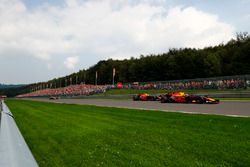 Max Verstappen, Red Bull Racing RB13, Daniel Ricciardo, Red Bull Racing RB13 and Fernando Alonso, McLaren MCL32