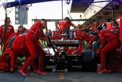 Sebastian Vettel, Ferrari SF70H practices a pit stop