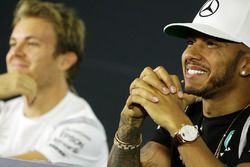 Nico Rosberg, Mercedes AMG F1, Lewis Hamilton, Mercedes AMG F1 during the press conference