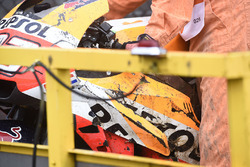 La moto incidentata di Marc Marquez, Repsol Honda Team