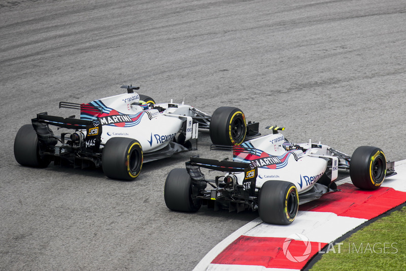 Lance Stroll, Williams FW40, Felipe Massa, Williams FW40