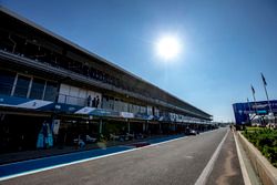 A view of the pit lane