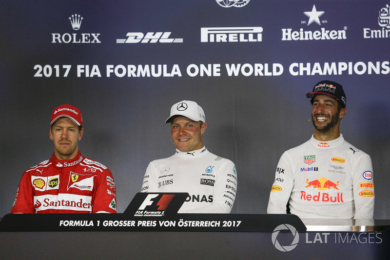 Press conference: race winner Valtteri Bottas, Mercedes AMG F1, second place Sebastian Vettel, Ferra