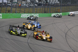 Charlie Kimball, Chip Ganassi Racing Honda, Ryan Hunter-Reay, Andretti Autosport Honda