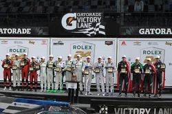 Podium: race winners Ricky Taylor, Jordan Taylor, Max Angelelli, Jeff Gordon, Wayne Taylor Racing, GTLM first place Joey Hand, Dirk Müller, Sébastien Bourdais, Ford Performance Chip Ganassi Racing, PC first place James French, Kyle Mason, Patricio O'Ward, Nicholas Boulle, Performance Tech Motorsports, GTD first place Daniel Morad, Jesse Lazare, Carlos de Quesada, Michael de Quesada, Michael Christensen, Alegra Motorsports