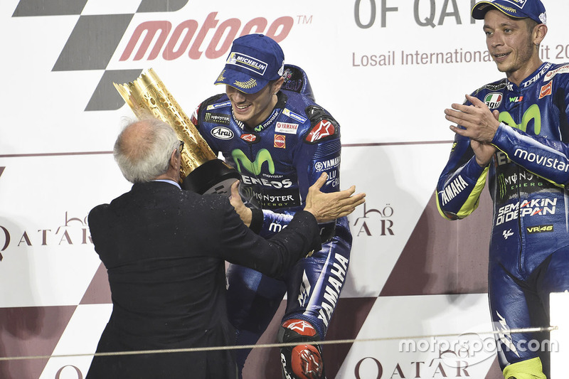 1. Maverick Viñales, Yamaha Factory Racing; 3. Valentino Rossi, Yamaha Factory Racing