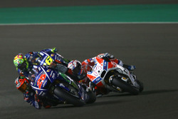 Maverick Viñales, Yamaha Factory Racing; Andrea Dovizioso, Ducati Team; Valentino Rossi, Yamaha Fact