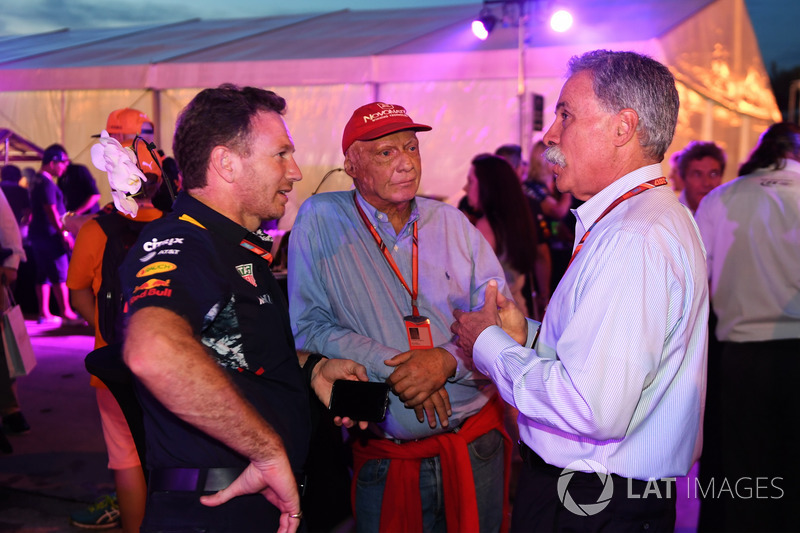 Christian Horner, Team Principal Red Bull Racing, Niki Lauda, Presidente Non-Esecutivo Mercedes AMG