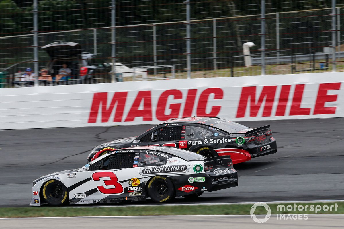 Austin Dillon, Richard Childress Racing, Freightliner Chevrolet Camaro, Daniel Suarez, Gaunt Brothers Racing, Genuine Parts & Service Toyota Camry