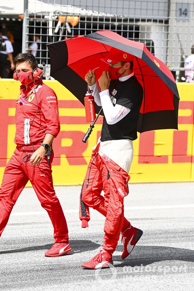 Charles Leclerc, Ferrari, on the grid