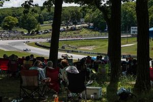Fans watch the Indycar race