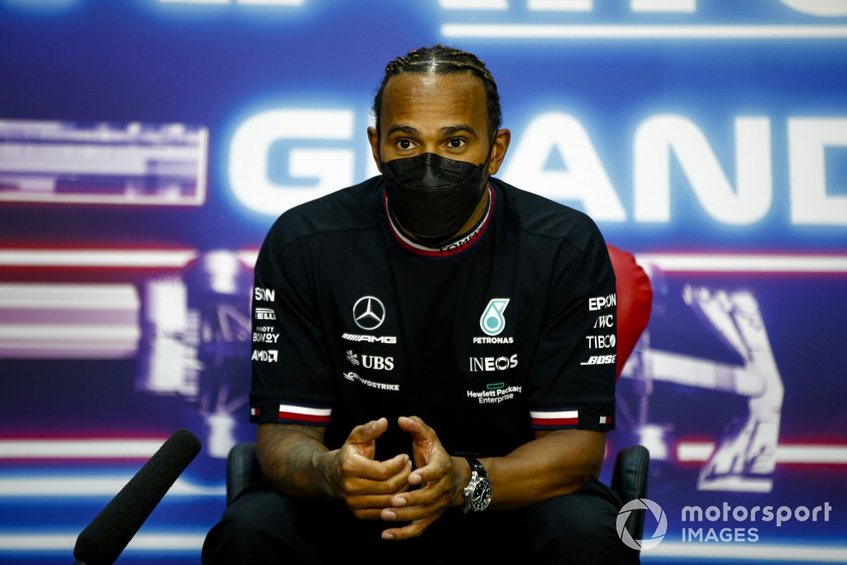 Il vincitore Lewis Hamilton, Mercedes in conferenza stampa