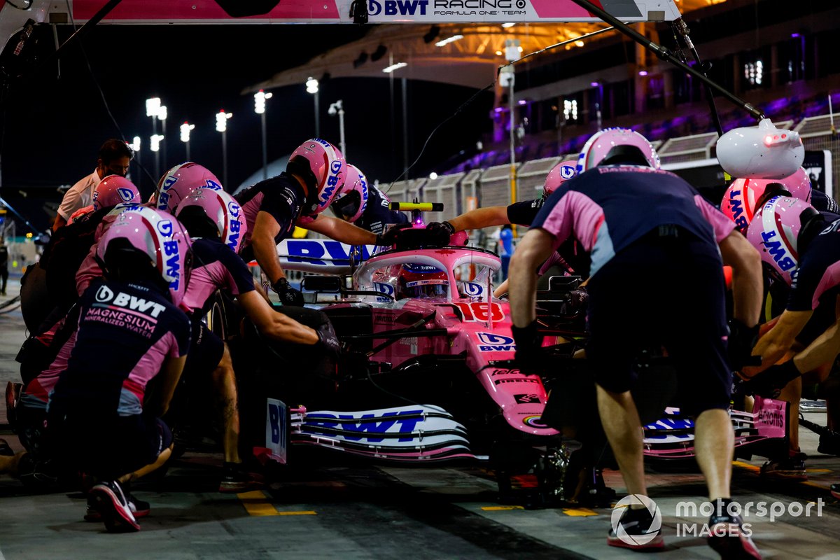 Lance Stroll, Racing Point RP20, ai box