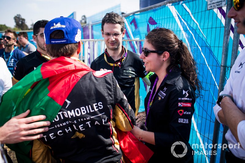 Antonio Felix da Costa, DS Techeetah, 2nd position, with his team after the podium ceremony