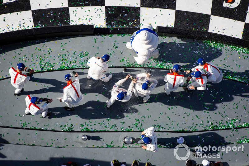 #24 BMW Team RLL BMW M8 GTE: Jesse Krohn, John Edwards, Augusto Farfus, Chaz Mostert, #911 Porsche GT Team Porsche 911 RSR: Nick Tandy, Frederic Makowiecki, Matt Campbell, #912 Porsche GT Team Porsche 911 RSR: Earl Bamber, Laurens Vanthoor, Mathieu Jaminet