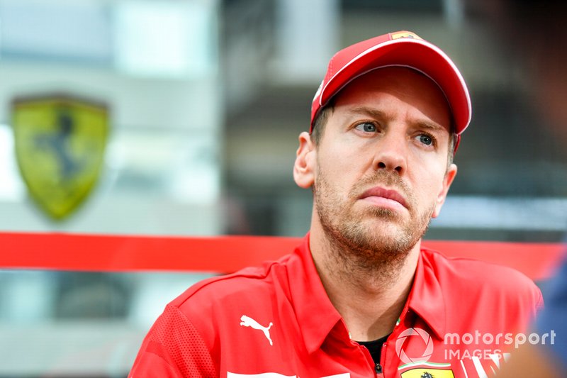 Sebastian Vettel, Ferrari speaks to the media