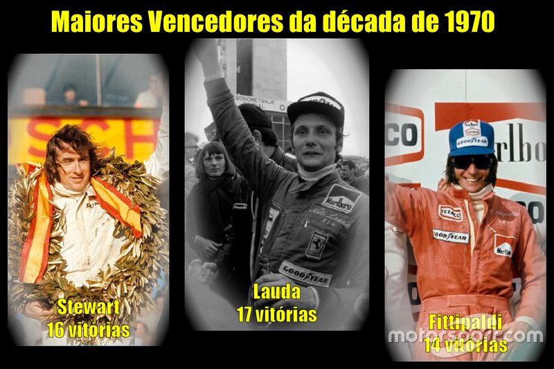 Os maiores vencedores da década de 1970 da Fórmula 1