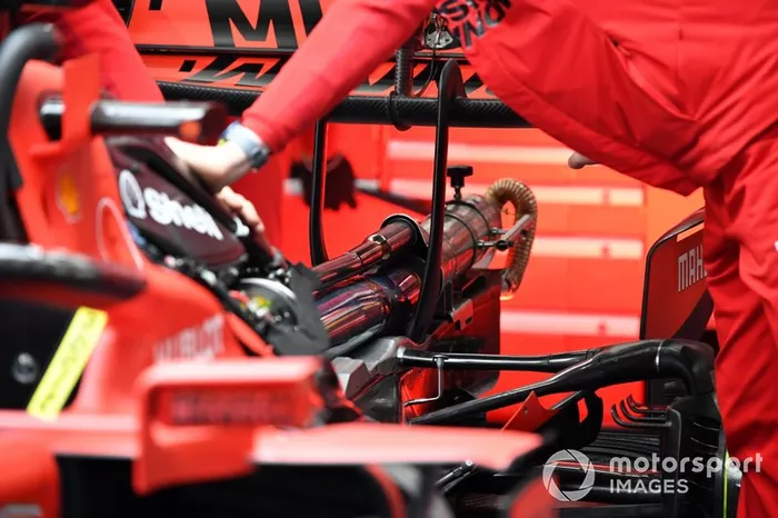 The exhaust in Sebastian Vettel, Ferrari SF1000 
