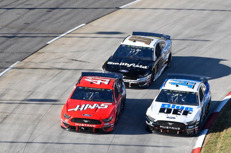 Daniel Suarez, Stewart-Haas Racing, Ford Mustang Haas Automation, Clint Bowyer, Stewart-Haas Racing, Ford Mustang BlueDEF, Aric Almirola, Stewart-Haas Racing, Ford Mustang Smithfield