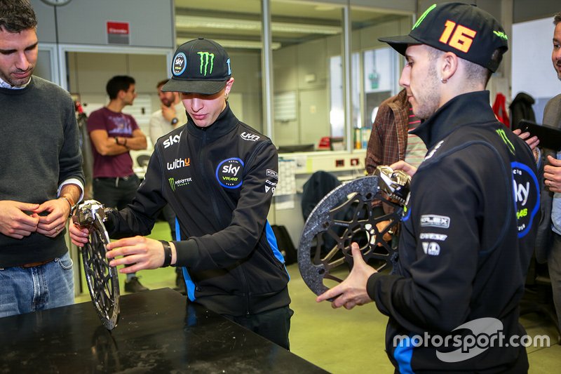 Visita di Andrea Migno e Celestino Vietti, Sky Racing Team VR46 presso la sede Brembo