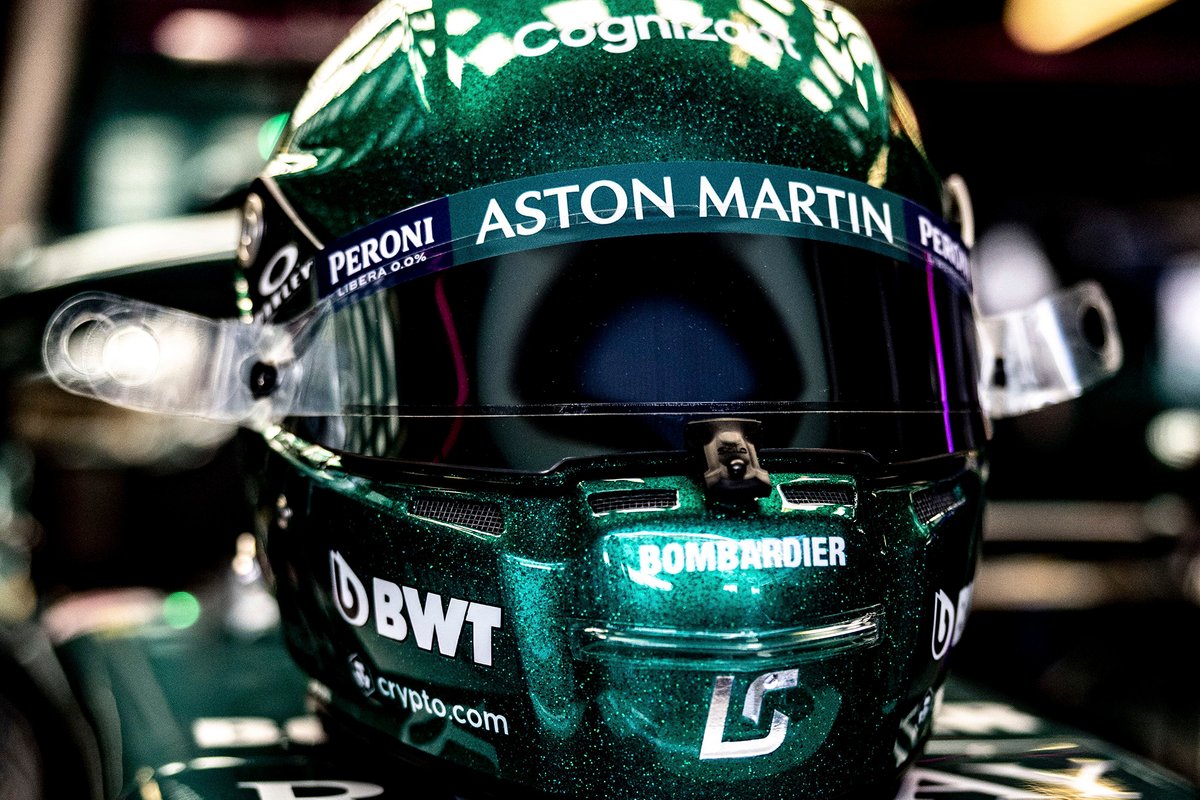 Casco de Lance Stroll, Aston Martin