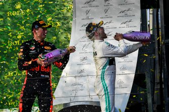 Podyum: 2. Lewis Hamilton, Mercedes AMG F1, yarış galibi Valtteri Bottas, Mercedes AMG F1, 3. Max Verstappen, Red Bull Racing