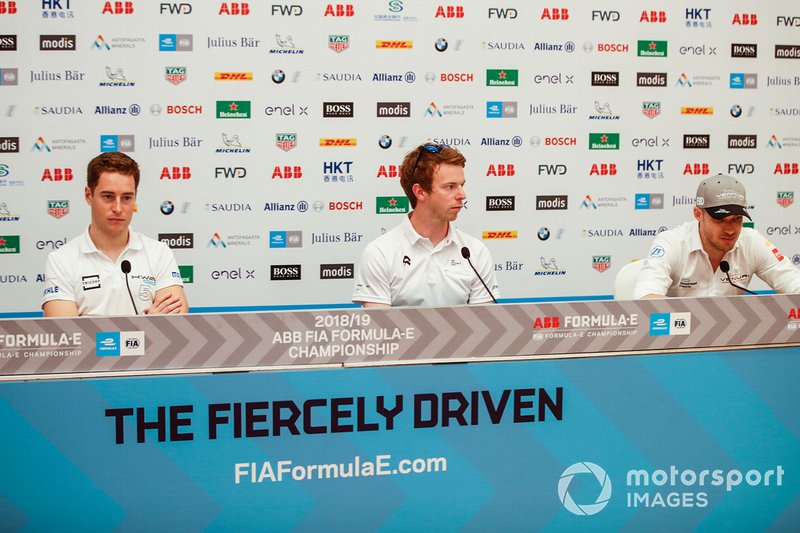 Stoffel Vandoorne, HWA Racelab, Oliver Turvey, NIO Formula E Team, Edoardo Mortara, Venturi Formula E, in the press conference