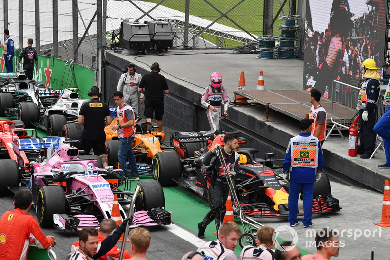 Esteban Ocon, Racing Point Force India, Parc Ferme