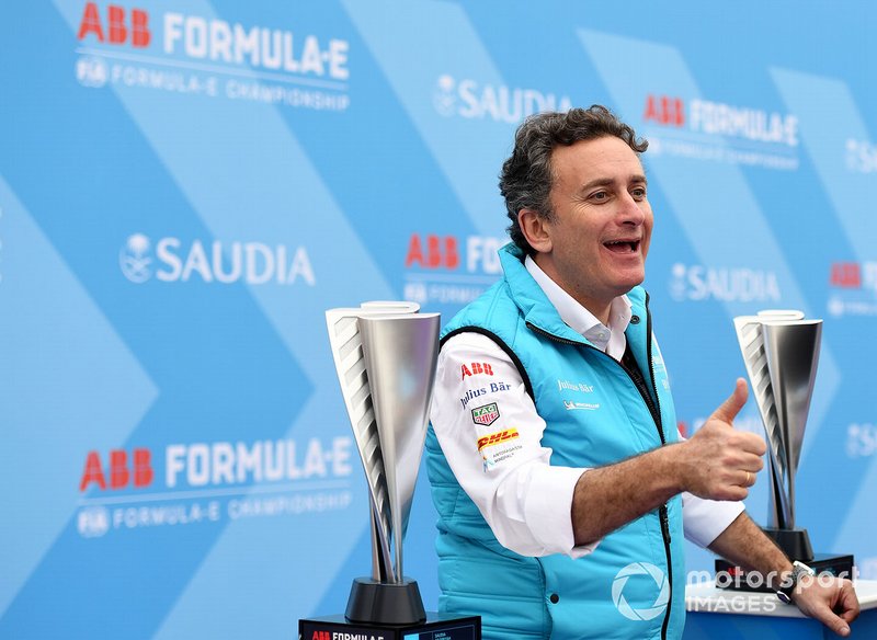 Alejandro Agag, CEO, Formula E, sul podio
