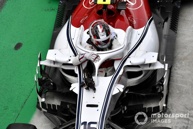 Charles Leclerc, Sauber C37 in Parc Ferme