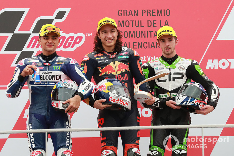 Podyum: Yarış galibi Can Öncü, Red Bull KTM Ajo, 2. Jorge Martin, Del Conca Gresini Racing, 3. John McPhee, CIP Green Power