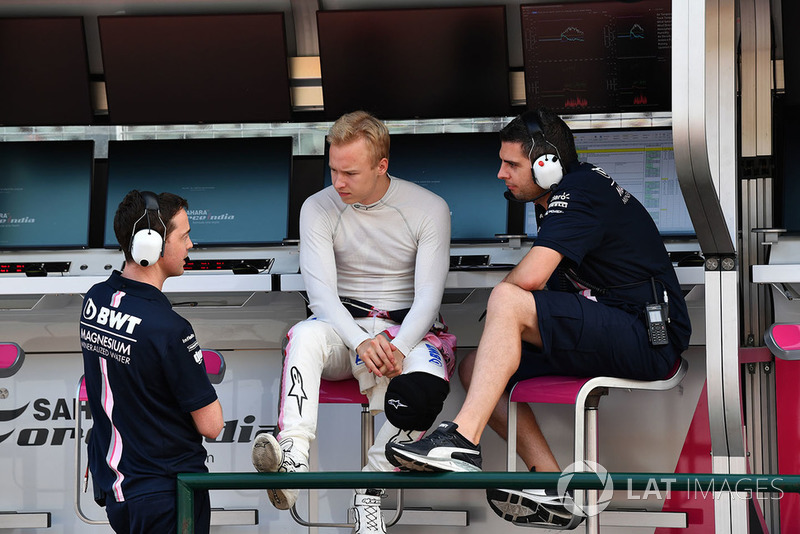Nikita Mazepin, Force India F1 on the pit wall gantry