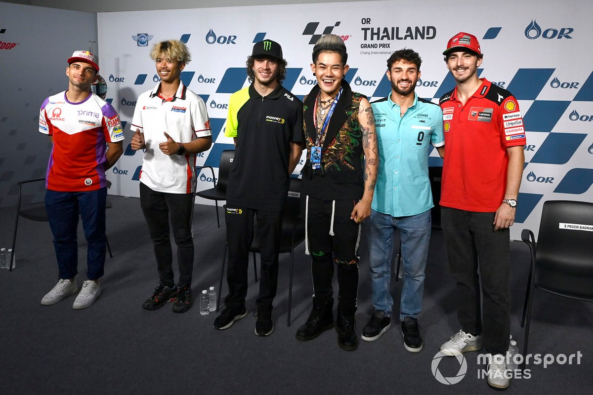 Jorge Martín, Pramac Racing, Somkiat Chantra, Marco Bezzecchi, VR46 Racing Team, Tachaya, Dennis Foggia, Francesco Bagnaia, Ducati Team
