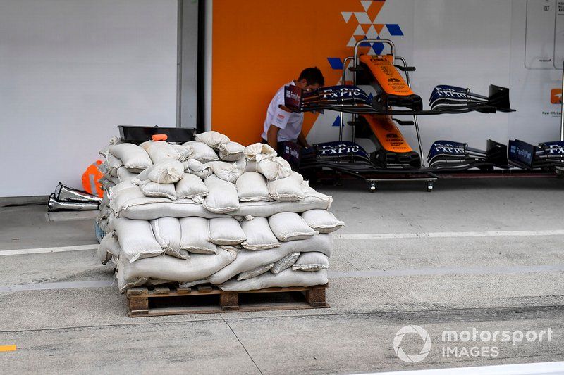 Preparaciones para la llegada del tifón a Suzuka