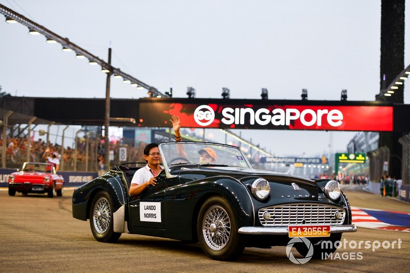 Lando Norris, McLaren, in the drivers parade