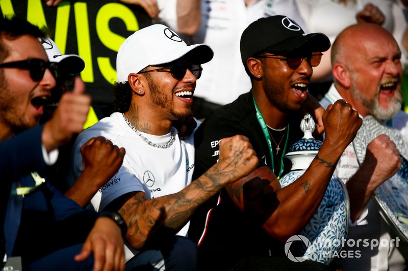 Yarış galibi Lewis Hamilton, Mercedes AMG F1 ve konuklar
