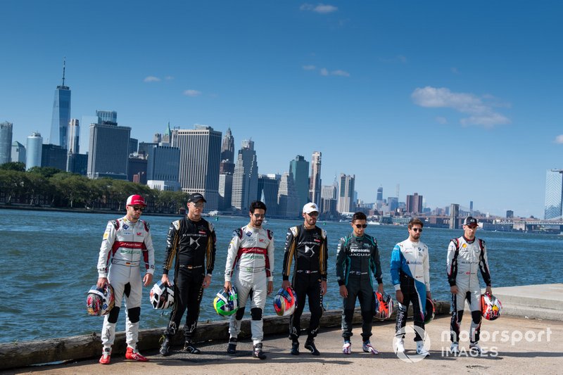 Daniel Abt, Audi Sport ABT Schaeffler, Andre Lotterer, DS TECHEETAH, Lucas Di Grassi, Audi Sport ABT Schaeffler, Jean-Eric Vergne, DS TECHEETAH, Mitch Evans, Panasonic Jaguar Racing, Antonio Felix da Costa, BMW I Andretti Motorsports, Sébastien Buemi, Nissan e.Dams