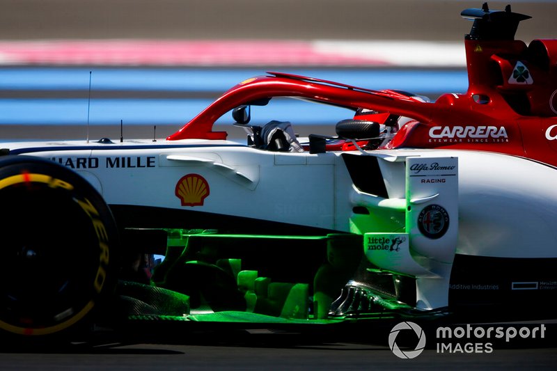 De la peinture flo-viz sur la voiture de Kimi Raikkonen, Alfa Romeo Racing C38