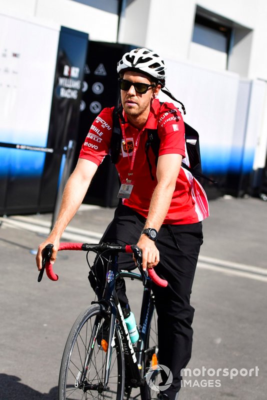 Sebastian Vettel, Ferrari on a bike