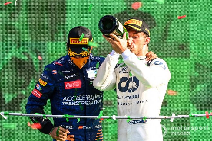 Podio: ganador Pierre Gasly, AlphaTauri