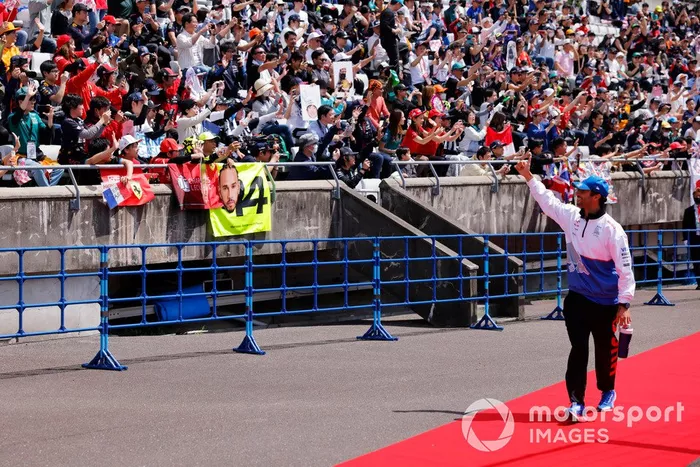Daniel Ricciardo, Visa Cash App RB F1 Team, arrive avant la parade des pilotes 