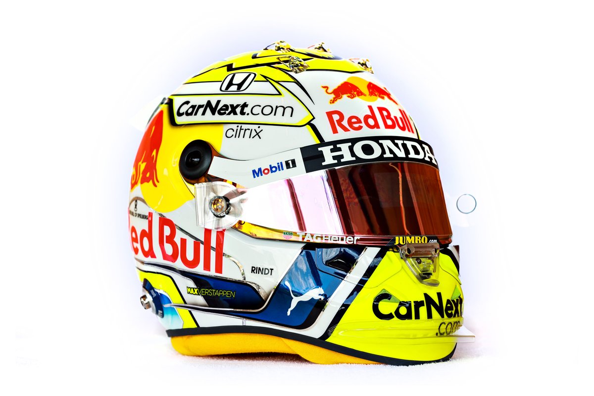 El casco de Max Verstappen, Red Bull Racing